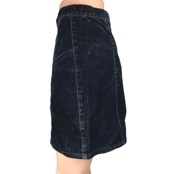 ASOS Design Blue Velvet Velour Mini Straight Pencil Denim Jeans Skirt Size 6 - Picture 2 of 6